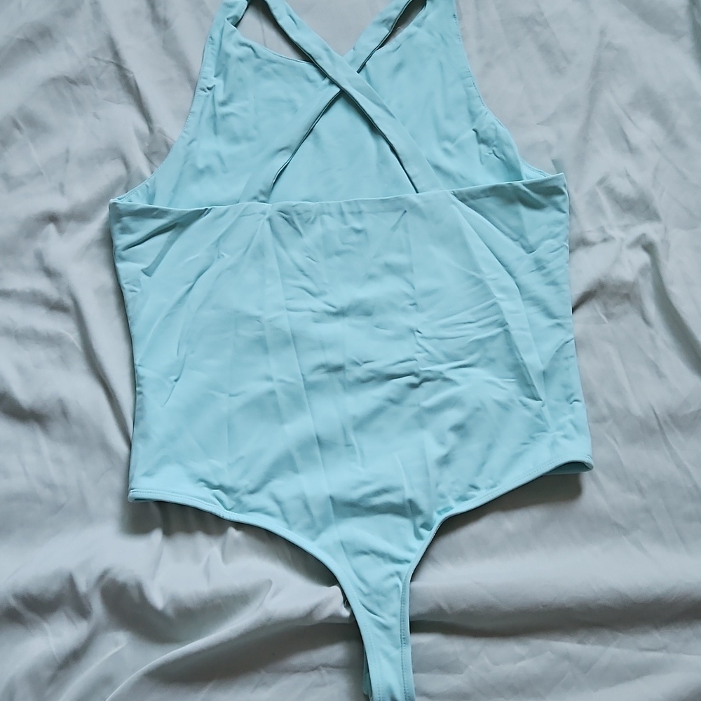 Blue Rain x Francesca's Aqua Bodysuit, Size XL - Picture 6 of 6